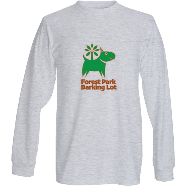 Long sleeve shirt with Forest Park Barking Lot logo in the center